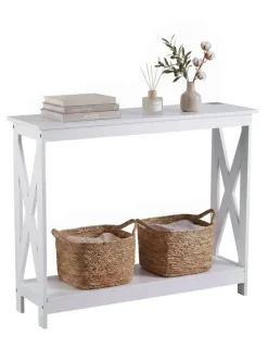 Artiss Artiss Console Table Entryway Hallway Display 2-Tier Narrow Sofa Table 100CM White