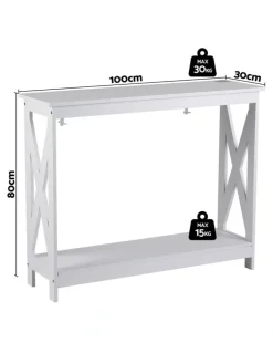 Artiss Artiss Console Table Entryway Hallway Display 2-Tier Narrow Sofa Table 100CM White
