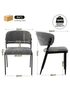 Artiss Artiss Dining Chairs Set of 4 Linen Fabric Soft Upholstered Chairs Grey