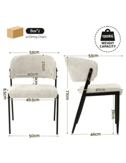 Artiss Artiss Dining Chairs Set of 4 Linen Fabric Soft Upholstered Chairs Beige