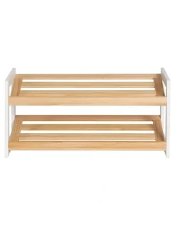 Artiss Artiss Shoe Rack 2 Tier 6 Pairs White Kara