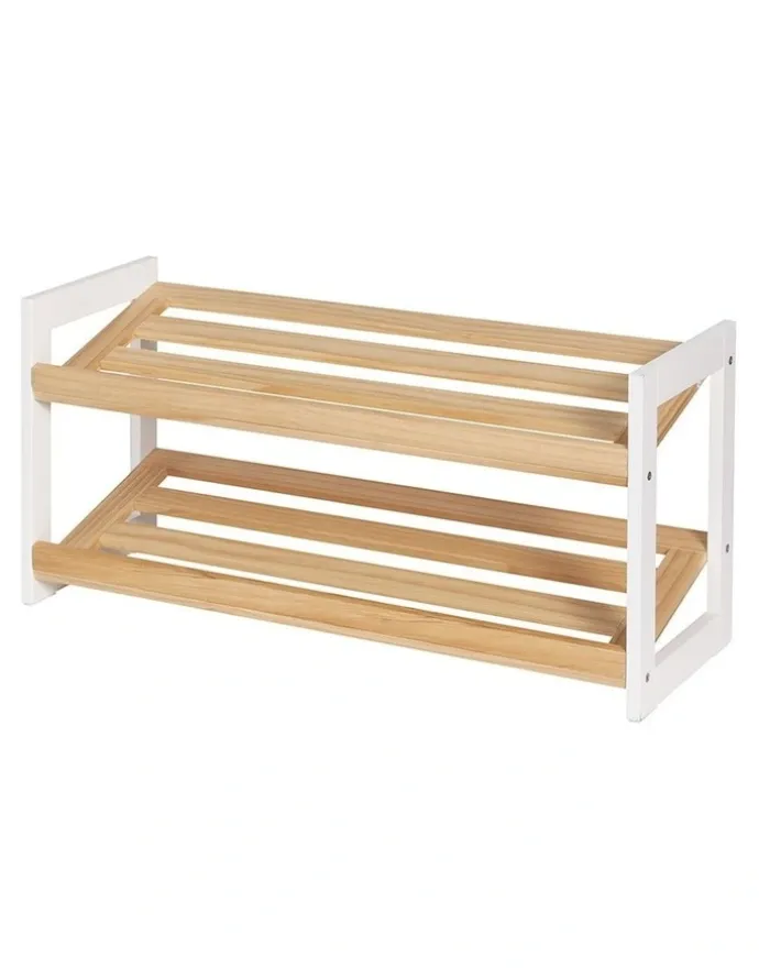Artiss Artiss Shoe Rack 2 Tier 6 Pairs White Kara