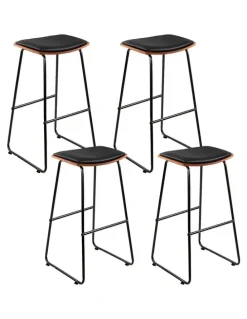 Artiss Artiss 4x Bar Stools Leather Padded Metal
