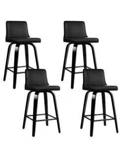 Artiss Bar Stools x4 Swivel Stool Kitchen Chairs in Black
