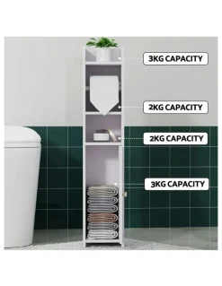 Artiss Bathroom Cabinet Toilet Roll Holder 76cm in White