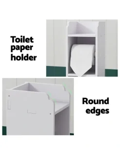 Artiss Bathroom Cabinet Toilet Roll Holder 76cm in White