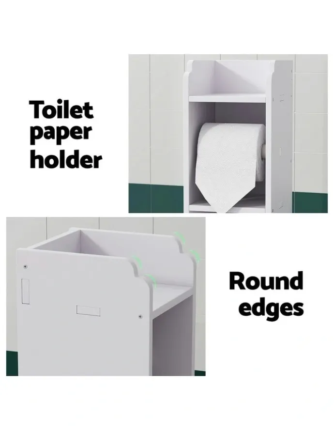 Artiss Bathroom Cabinet Toilet Roll Holder 76cm in White