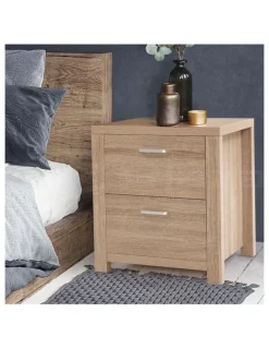 Artiss Bedside Table Beige Wood