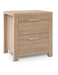 Artiss Bedside Table Beige Wood