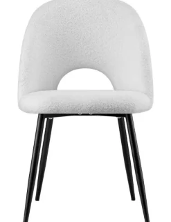 Artiss Boucle Sherpa Dining Chair 1 Set of 4 in White