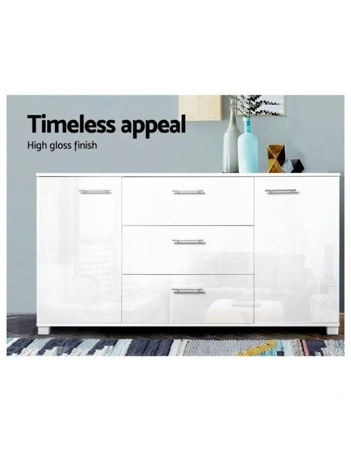 Artiss Buffet Sideboard High Gloss in White