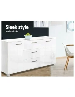 Artiss Buffet Sideboard High Gloss in White