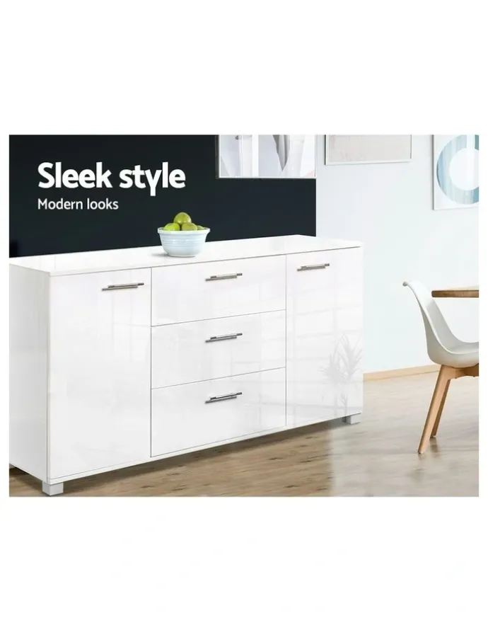Artiss Buffet Sideboard High Gloss in White