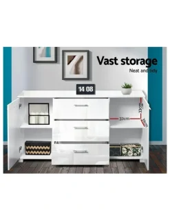 Artiss Buffet Sideboard High Gloss in White