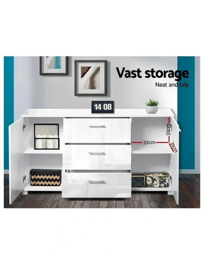 Artiss Buffet Sideboard High Gloss in White