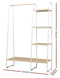 Artiss Closet Clothes Hanger Shelf in White