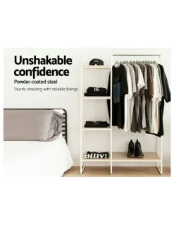 Artiss Closet Clothes Hanger Shelf in White