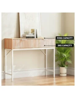 Artiss Console Table 2 Drawers 92cm in Brown