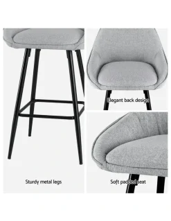 Artiss Counter Seat Bar Stools x2 in Grey