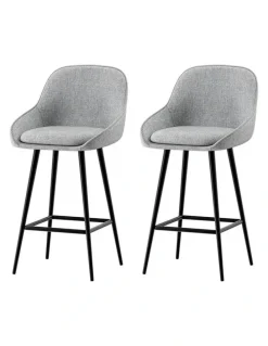Artiss Counter Seat Bar Stools x2 in Grey