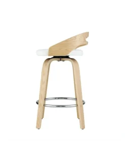 Artiss Dining Chairs Wooden Swivel Bar Stools x2 in White