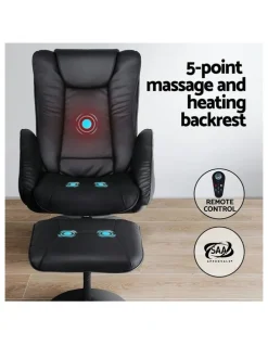 Artiss Electric Heated Massage Recliner Chair in Black