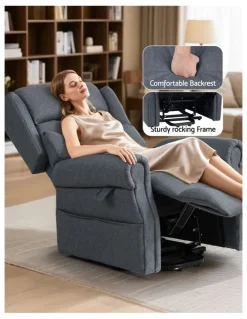 Artiss Electric Recliner Chair Power Lift Massage Heated Recliner Sofa in Grey