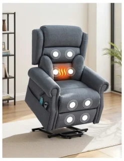Artiss Electric Recliner Chair Power Lift Massage Heated Recliner Sofa in Grey