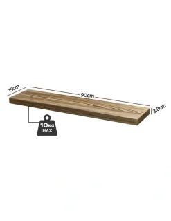Artiss Floating Wall Shelf 90cm Set of 2 in Brown