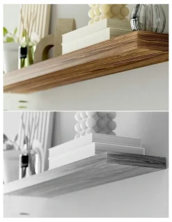 Artiss Floating Wall Shelf 90cm Set of 2 in Brown