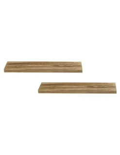 Artiss Floating Wall Shelf 90cm Set of 2 in Brown