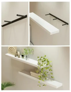 Artiss Floating Wall Shelf 90cm Set of 2 in White