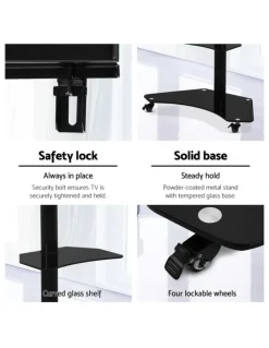 Artiss Floor TV Stand Bracket Mount in Black