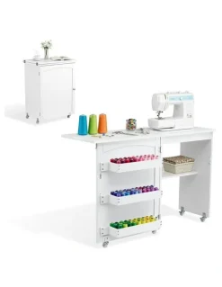 Artiss Folding Sewing Table in White