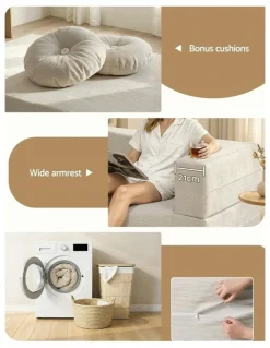 Artiss Folding Sofa Bed in Beige