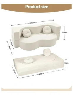 Artiss Folding Sofa Bed in Beige