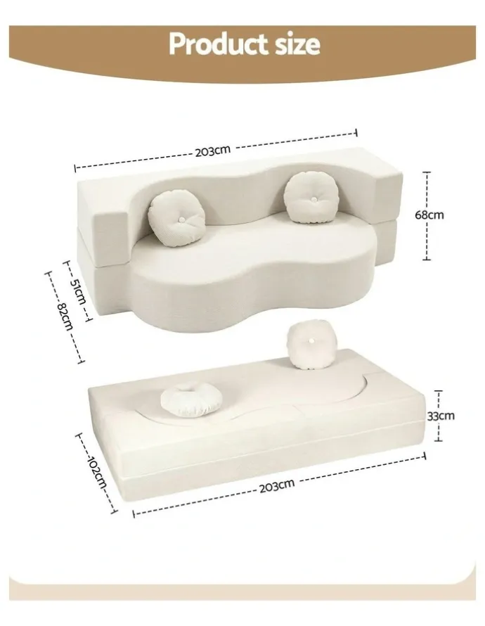 Artiss Folding Sofa Bed in Beige
