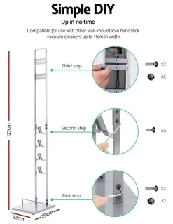 Artiss Freestanding Dyson Vacuum Stand Rack Holder Cordless Handheld Cleaner V6 7 8 V10 V11 Silver
