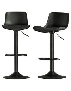 Artiss Fynn Bar Stools x2 in Black