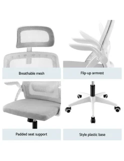Artiss Headrest Adjustable Office Chair in Grey