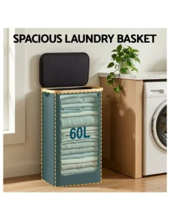 Artiss Laundry Basket With Removable Bag Foldable 60L in Black