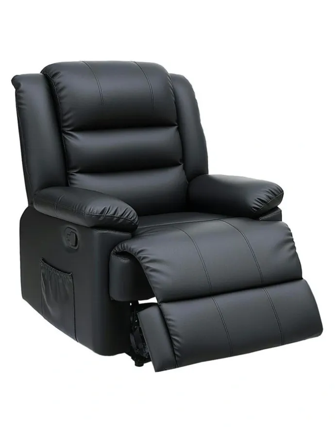 Artiss Leather Reclining Sofa in Black