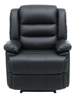 Artiss Leather Reclining Sofa in Black