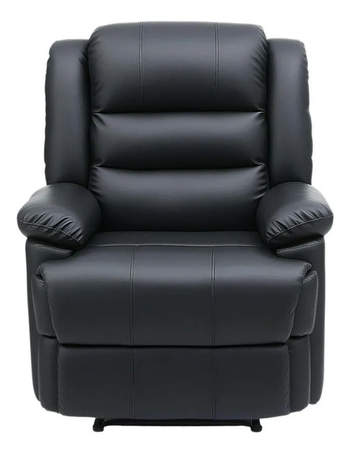 Artiss Leather Reclining Sofa in Black