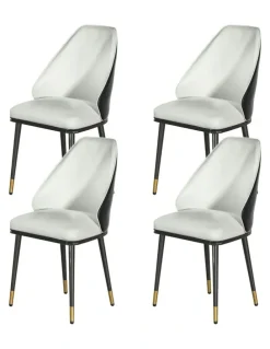 Artiss Leather Seat Dining Chairs Set of 4 in Beige/Black
