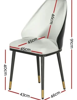 Artiss Leather Seat Dining Chairs Set of 4 in Beige/Black