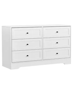 Artiss LEIF Chest of 6 Drawers in White
