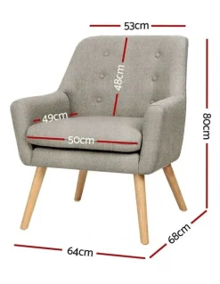 Artiss Linen Fabric Anne Armchair in Beige