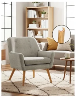 Artiss Linen Fabric Anne Armchair in Beige