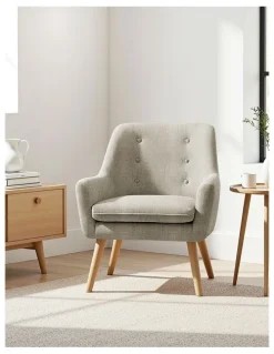 Artiss Linen Fabric Anne Armchair in Beige
